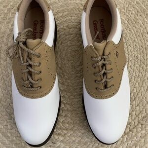 FootJoy Classic White and Brown Golf Shoes